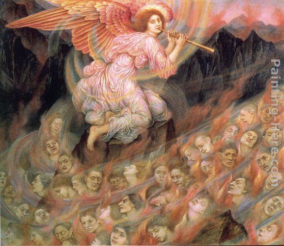 Evelyn de Morgan Angel Piping to the Souls in Hell